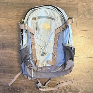 The North Face Bandwidth Light Blue and Gray Backpack